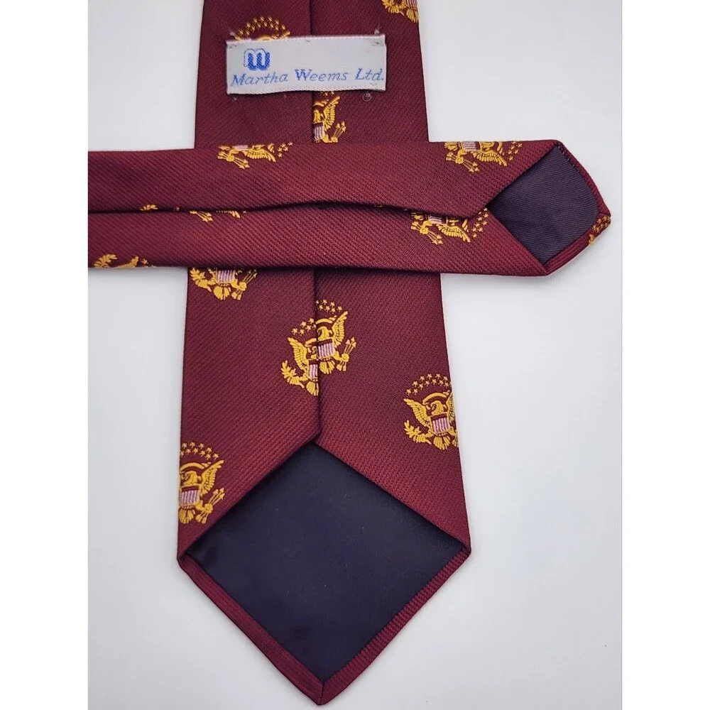 Martha Weems Ltd ~ Presidential Seal ~ Maroon and Gold necktie